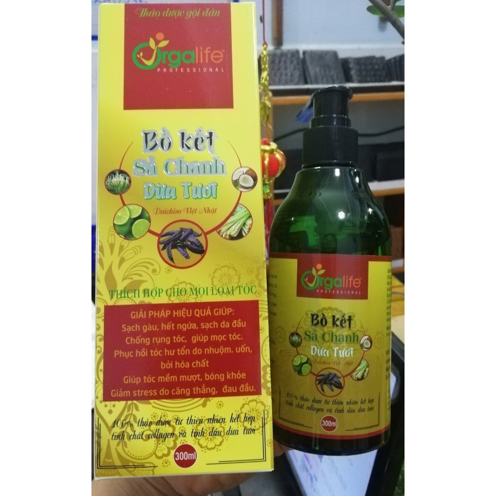 Dầu Gội Bồ Kết Sả Chanh Dừa Tươi 300ml