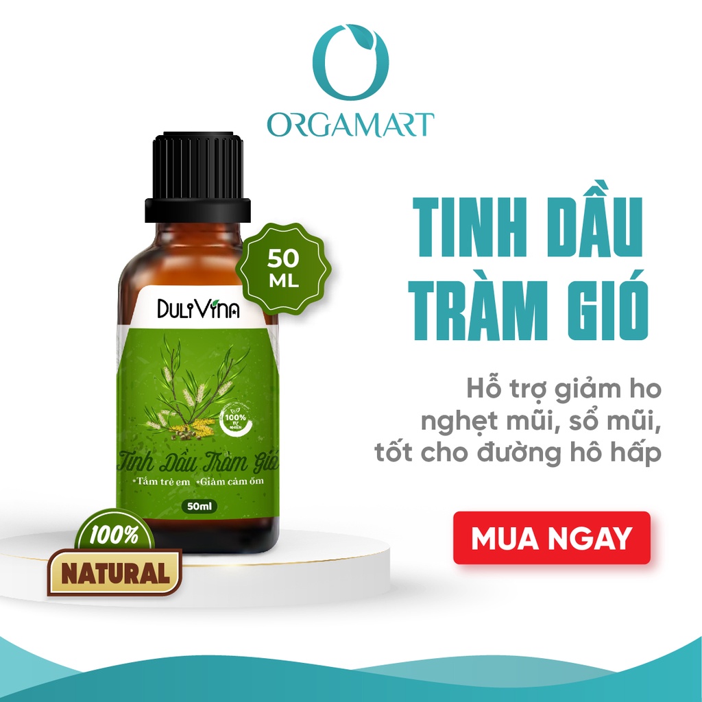 Tinh Dầu Tràm Gió DuliVina Cao Cấp, Thiên Nhiên Nguyên Chất, Giúp Giữ Ấm, Chống Cảm Lạnh, Long Đờm Hệu Quả - Chai 50ml