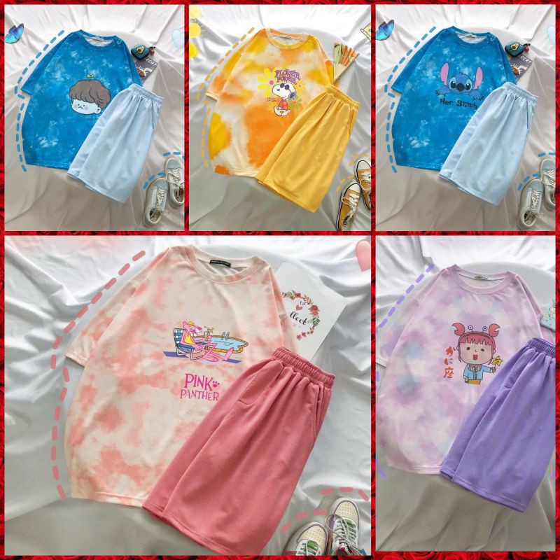 Set bộ ngố loang màu