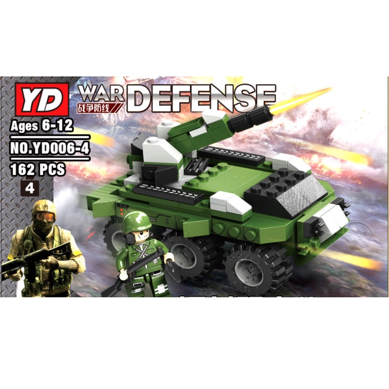 BỘ ĐỒ CHƠI XẾP HÌNH XE TĂNG, XE BỌC THÉP, Lắp Ráp Xe Chiến Đấu Quân Đội – 27 Tạo Hình