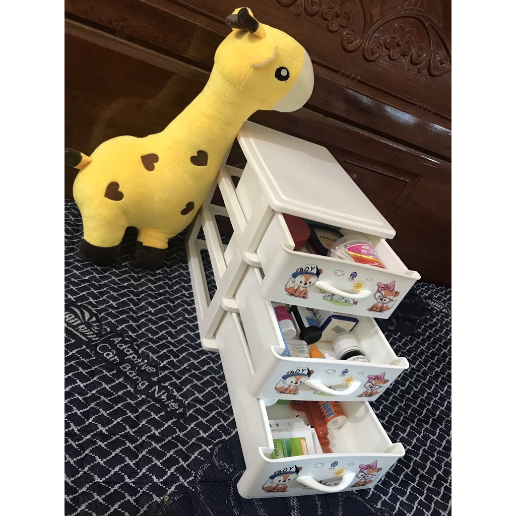 Tủ nhựa mini Việt Nhật 3 tầng cho bé. Tủ đựng thuốc. Tủ đựng đồ đa năng