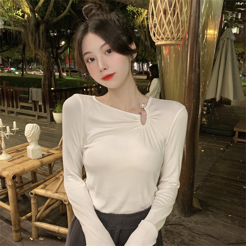 SUXI Áo tay dài thời trang mùa thu phong cách Hàn Quốc trẻ trung cho nữ