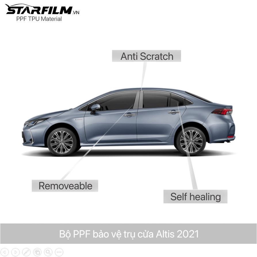 Bộ PPF bảo vệ chống xước trụ bóng STARFILM cho Toyota Altis 2019 ~ 2020