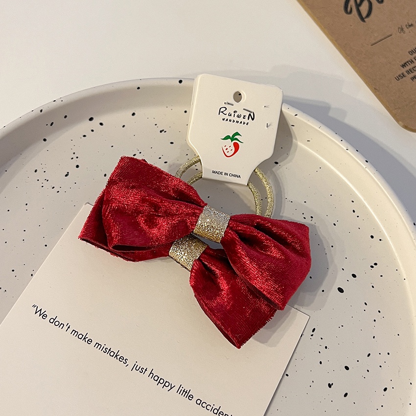 Set 2 dây buộc tóc co giãn thắt nơ đơn giản cho nữ