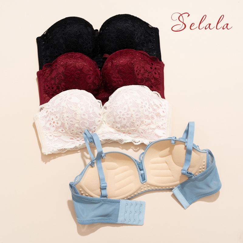 Áo Lót Ren Hoa Selala Nâng Ngực Bàn Tay 2.5cm Thông Thoáng Ko Hằn Mỡ AV19