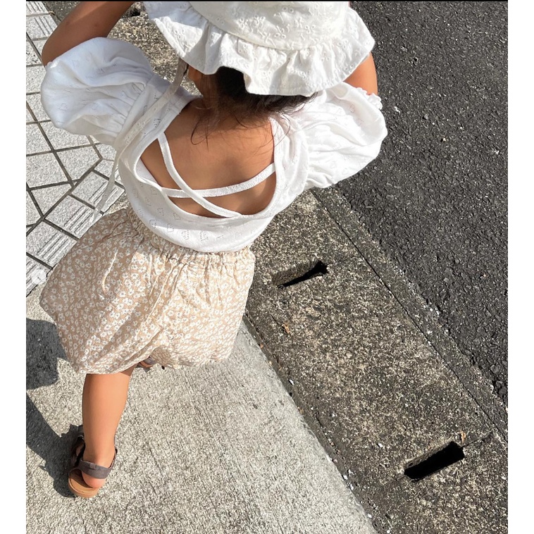 Áo cộc tay tay bồng cutout gân xước trái tim cho bé gái 1 2 3 4 5 6 7 tuổi made in Korea thời trang trẻ em BABYKOREA