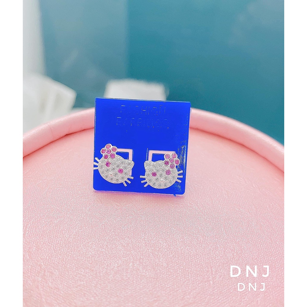 Bông tai mèo kitty cho bé yêu chuẩn bạc ta xinh xắn - Kho sỉ bạc Nhất Linh