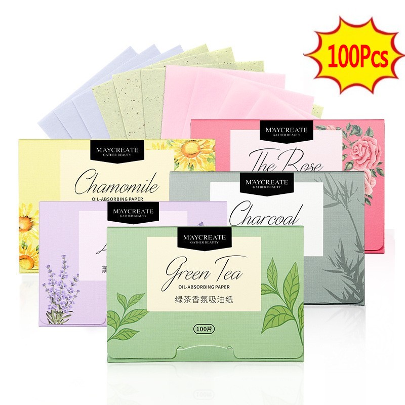 Set 100 Giấy Thấm Dầu Trà Xanh Tự Nhiên Chăm Sóc Da Mặt
