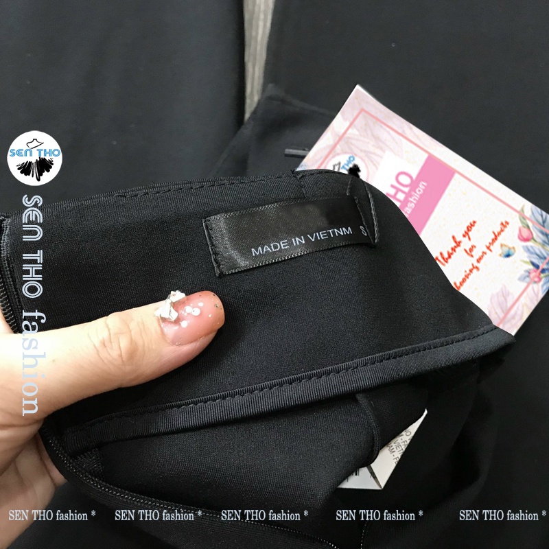 Chân váy bút chì chất Uni Hàn siêu đẹp Váy đen cạp cao, ôm, co giãn tốt, Midi cao cấp dáng dài