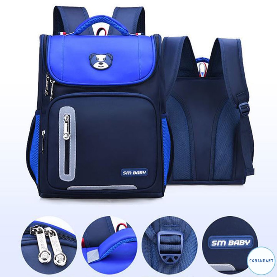 Ba lô chống gù hình gấu cho học sinh tiểu học siêu nhẹ, chống thấm nước