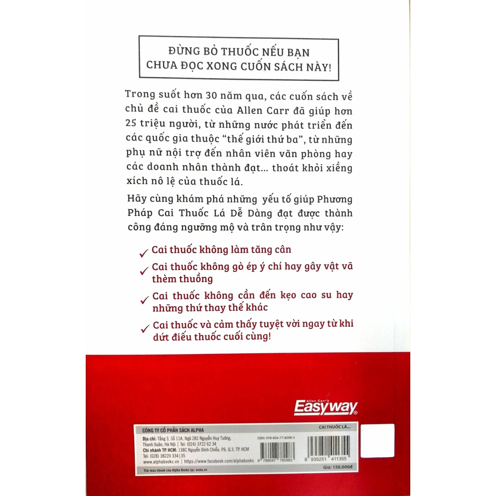 Sách Cai Thuốc Lá Dễ Dàng Cùng Allen Carr