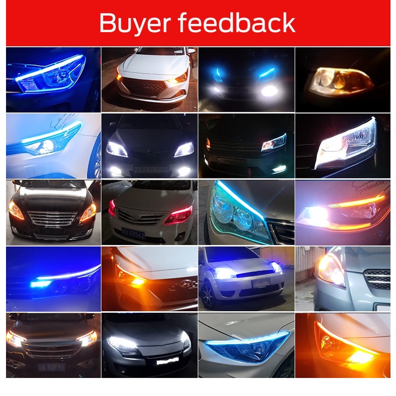 2 Đèn LED 12V cho xe hơi DRL hoạt động ban ngày linh hoạt