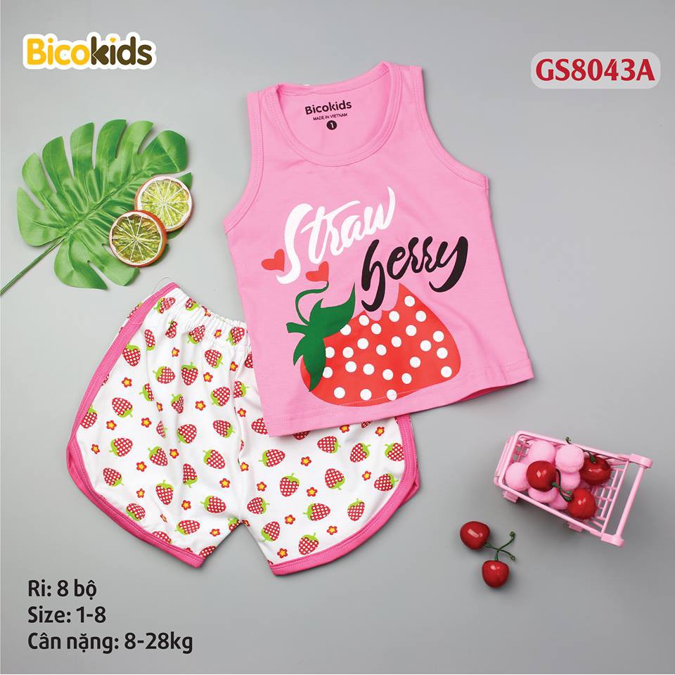 Bộ cotton bé gái chất chuẩn shop từ 8kg đến 28kg