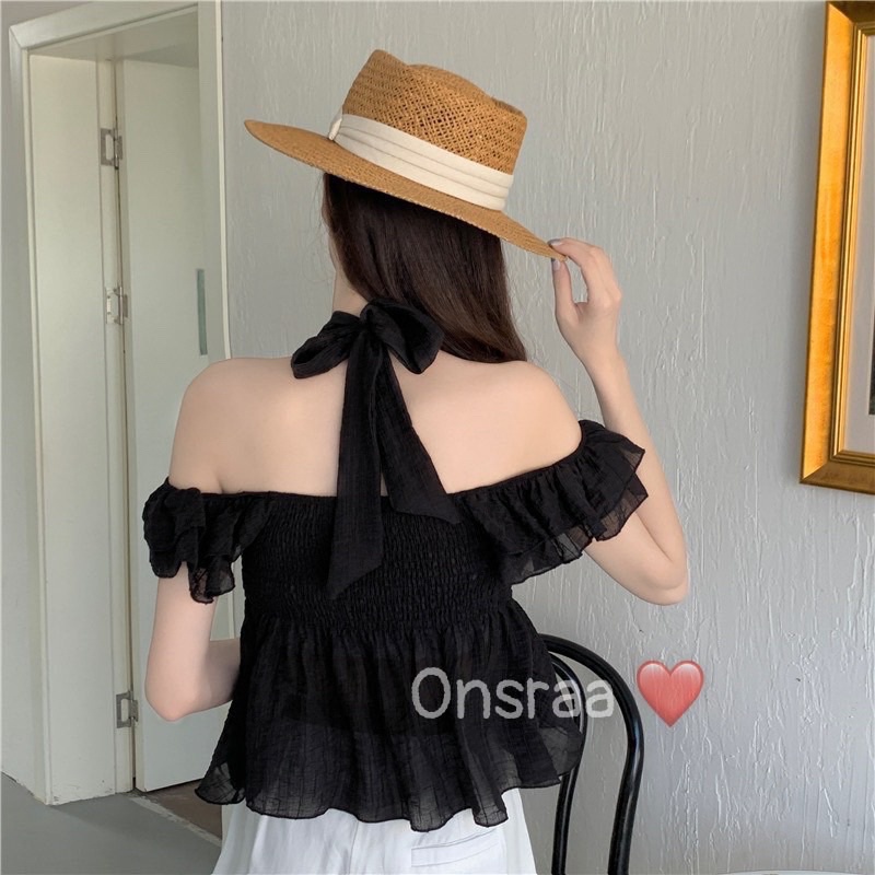 ❤️ÁO  HỞ VAI BÈO CỘT NƠ SAU ĐẸP  QUÁ ❤️MẪU MỚI NHẤT CỦA SHOP❤️