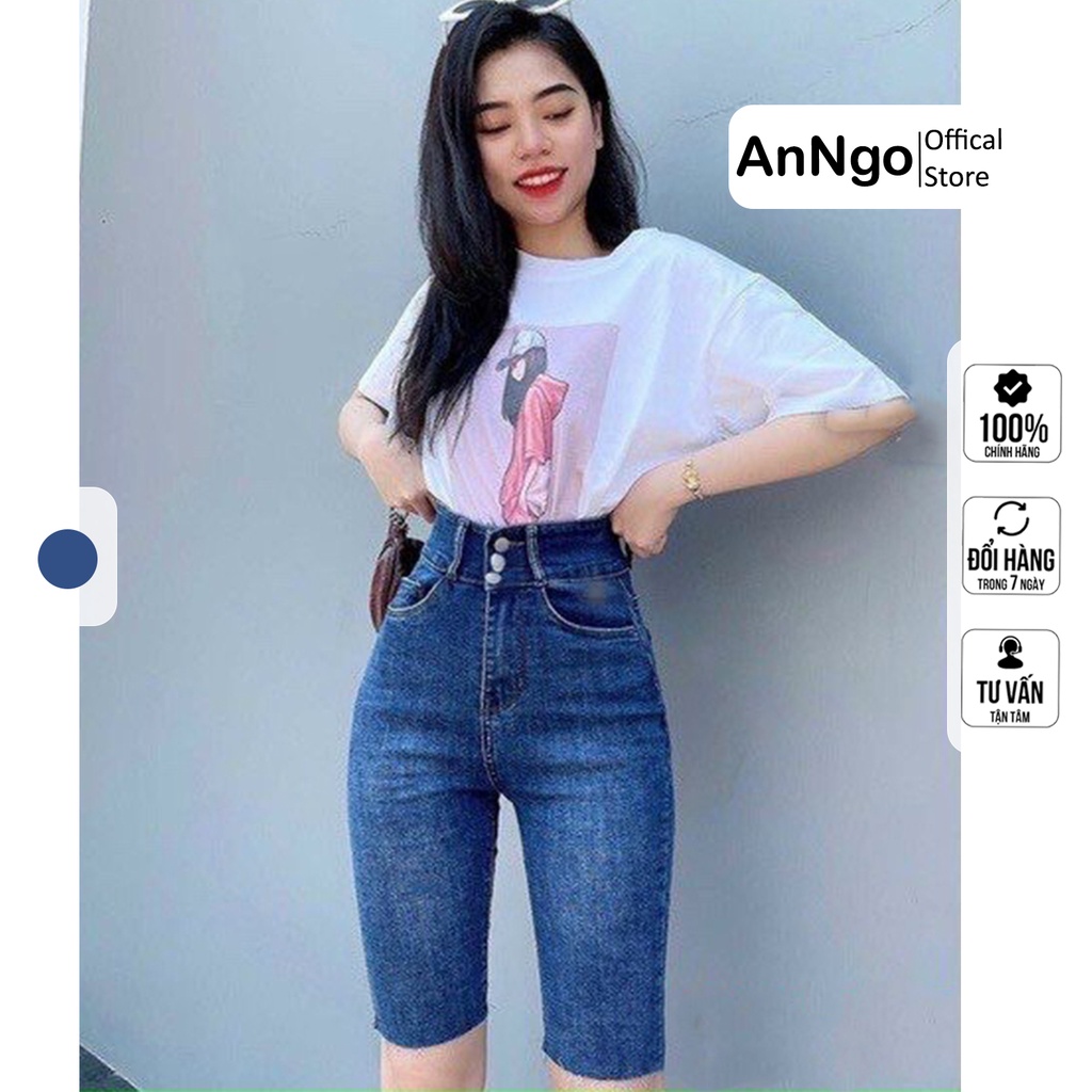 (Size26-30) Quần jean ngố nữ co giãn chất liệu jean cotton cực đẹp không phai màu AnNgo - AT202