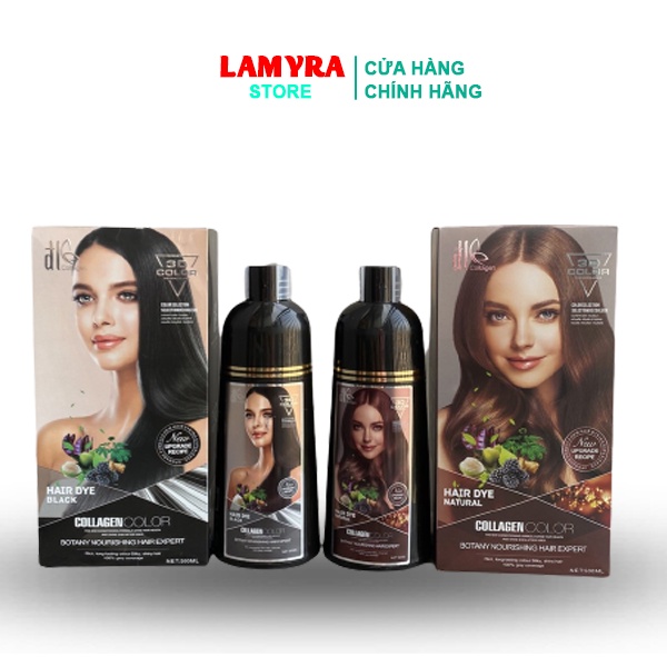 Dầu gội phủ bạc đen tóc ĐL COLLAGEN 500ml chính hãng Lamyra