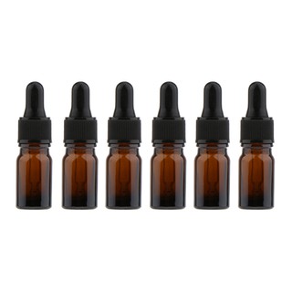 6 Empty Glass Refill Eye Dropper Bottles Essential Oil Perfume Pipette Vials 5ml