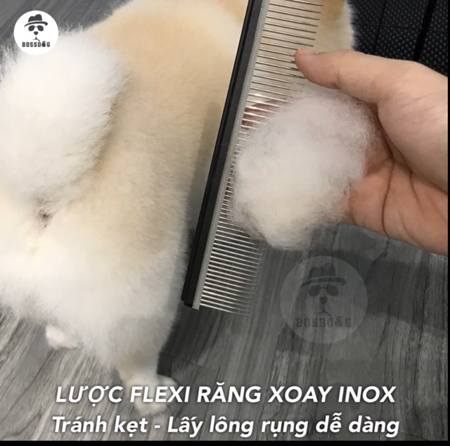 Lược thẳng chải lông chó, gỡ rối lông cho Poodle Corgi Husky Pom | BossDog