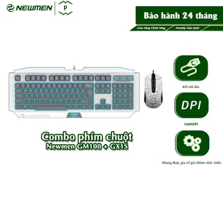 ˂PATECH˃ Combo bàn phím bán cơ NEWMEN GM100 và GX1-S (Trắng ) - Hàng Chính Hãng