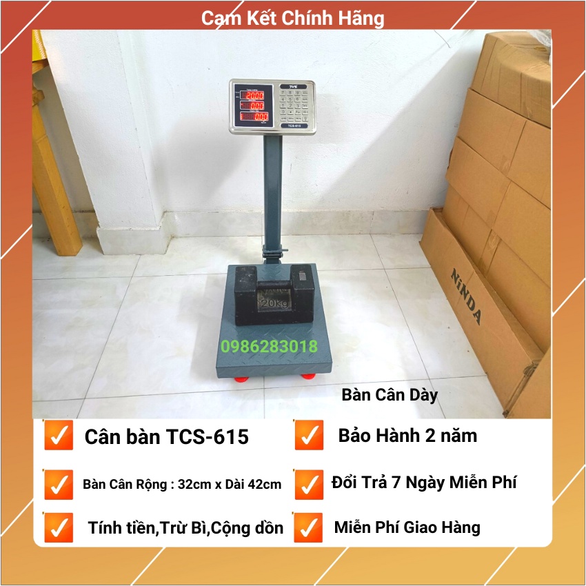 Cân bàn tính tiền điện tử TCS - 615 ( 100kg &amp; 150kg ) được làm bằng sơn tĩnh điện cao cấp [ bảo hành 24 tháng ]