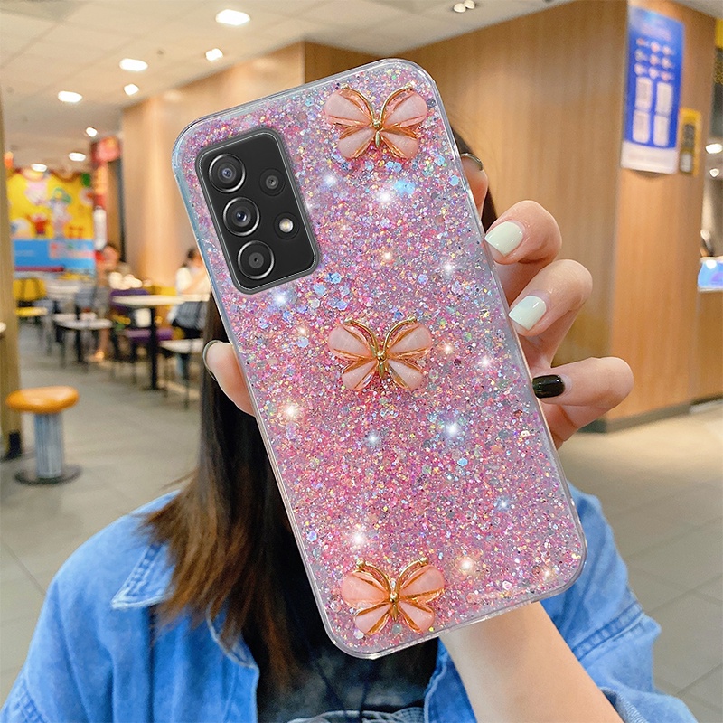 Ốp Điện Thoại Silicon Mềm Hình Bướm 3D Cho Samsung Galaxy A14 A24 A34 A54 A70 A70S A50 A50S A31 A30 A30S A21S A20 A11 A02