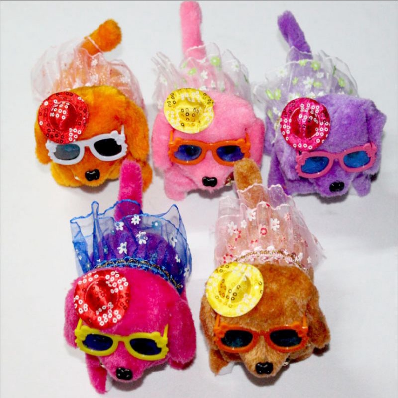 Đồ chơi chó bông biết đi chuyển sủa mắt sáng quẫy đuôi