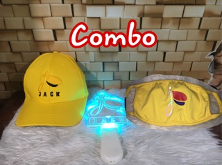 [Feeship] combo lightstick + nón vàng + khẩu trang vàng jack