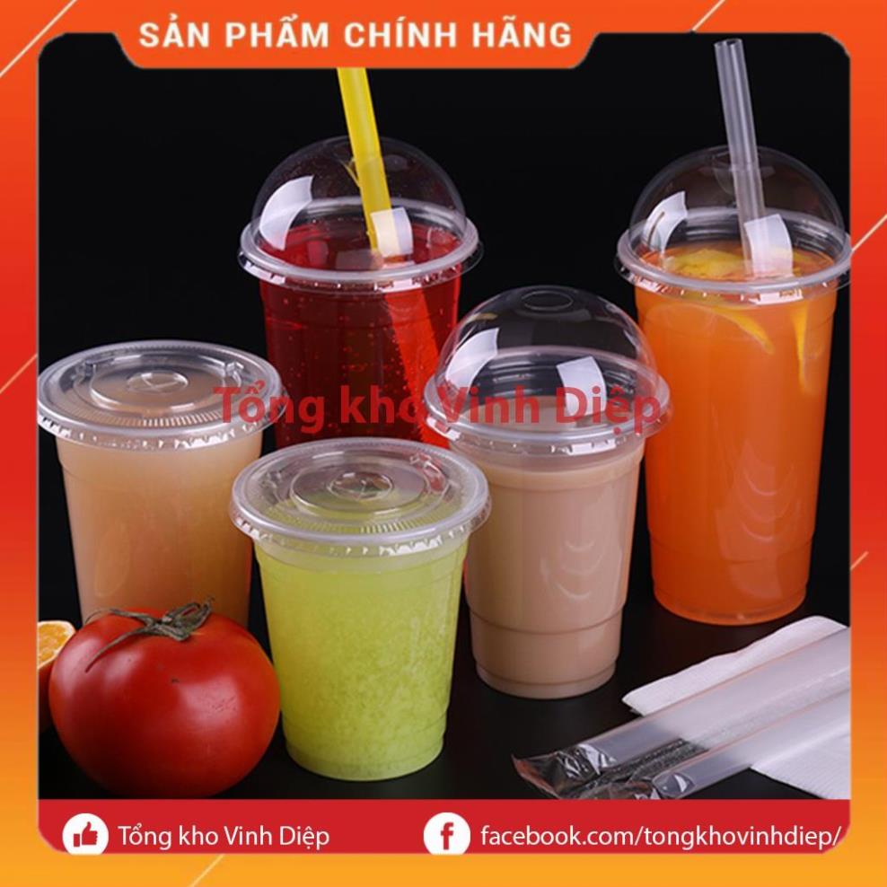 Combo 50 ly/cốc nhựa pp 360 - 500 - 700ml dày, chịu nhiệt, dập được nắp nilon đựng trà sữa, sinh tố, nước giải khát