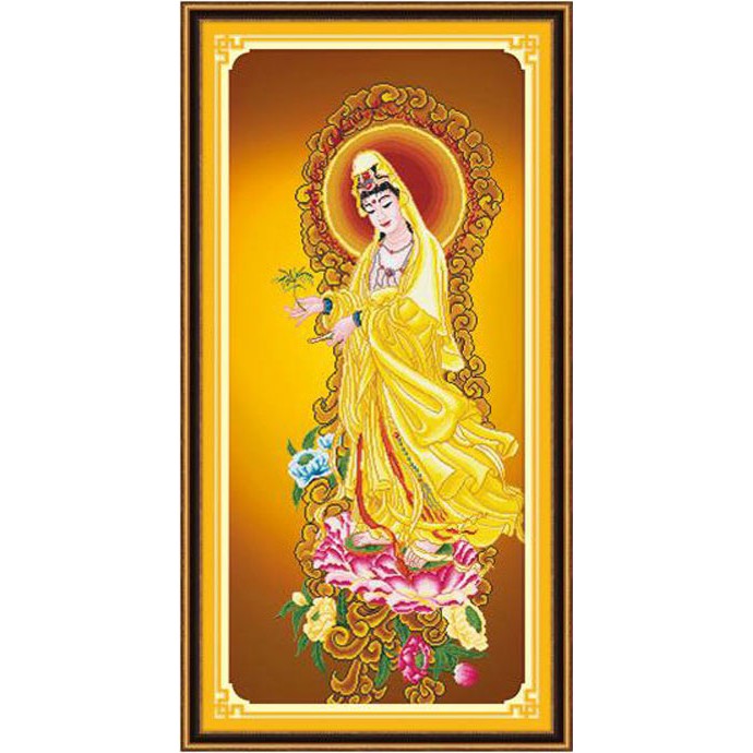 Tranh Thêu Chữ Thập 3D Quan Thế Âm Bồ Tát 30258  KT:57X120CM