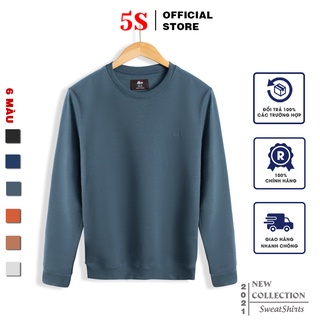 Áo Nỉ Nam Dài Tay Cổ Tròn 5S, Chất Liệu Nỉ Cao Cấp, Phom Ôm Vừa, Trẻ Trung Năng Động (ANI21013)