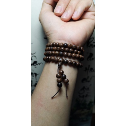 Tràng 108 hạt gỗ mun công