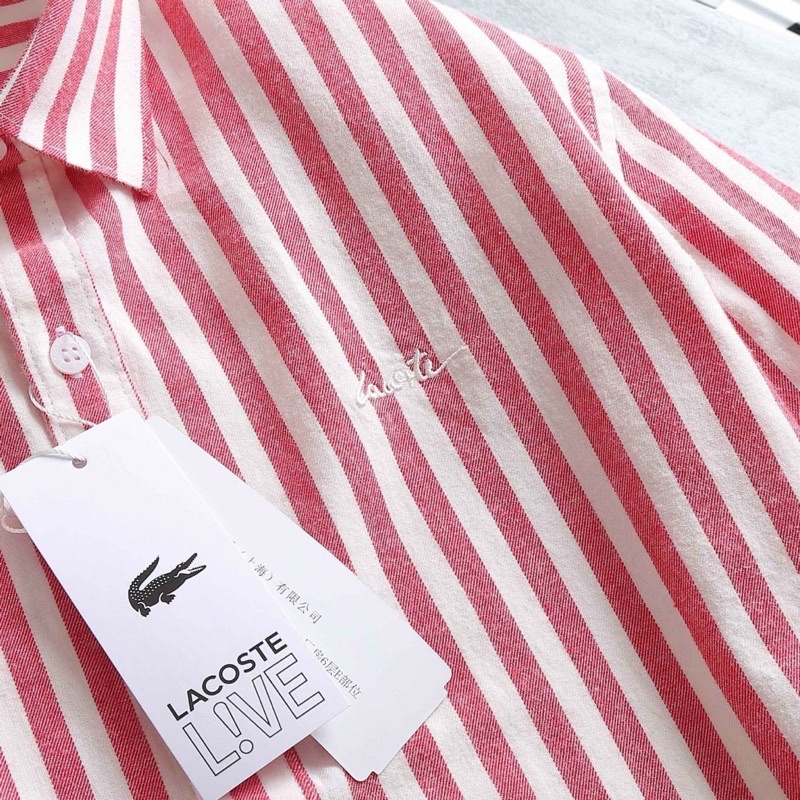 ÁO SƠ MI TAY NGẮN THÊU CHỮ LACOSTE