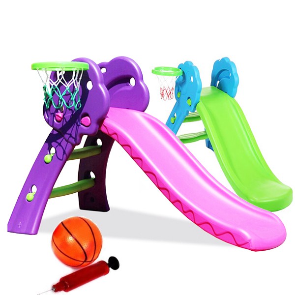 Cầu trượt cho bé có ném bóng rổ 130cm BBTGlobal ZK035-2