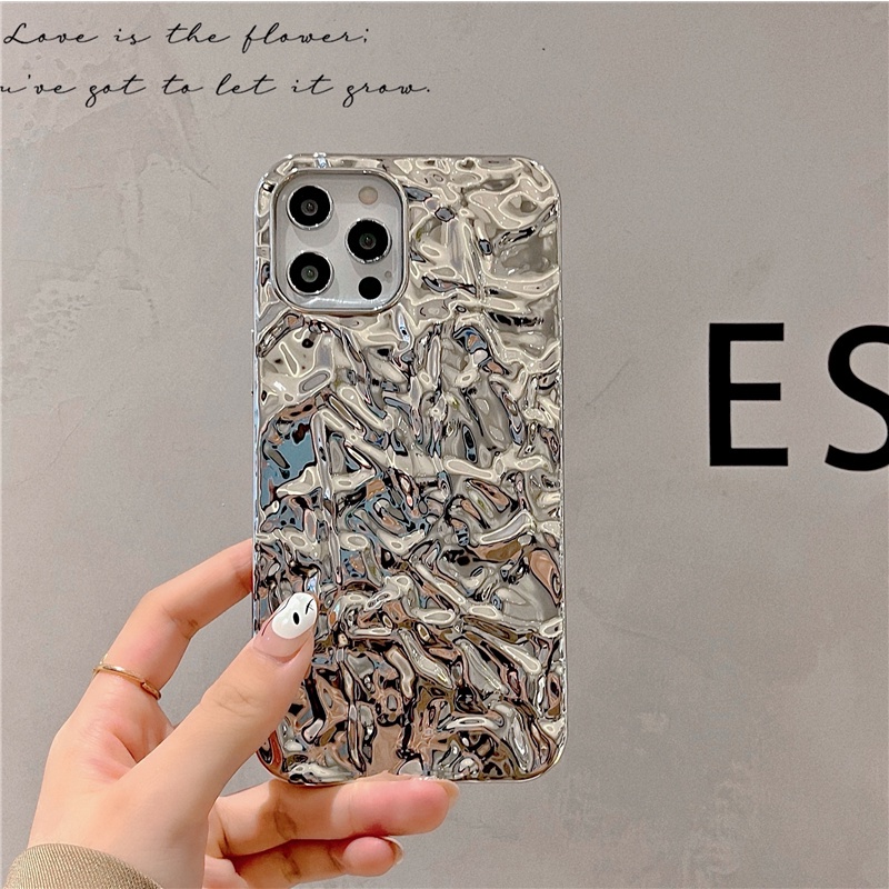 Ốp điện thoại lá nhôm bạc thích hợp cho Mobile Phone 7 8 plus 11 12 Pro max X XR XSMax SE