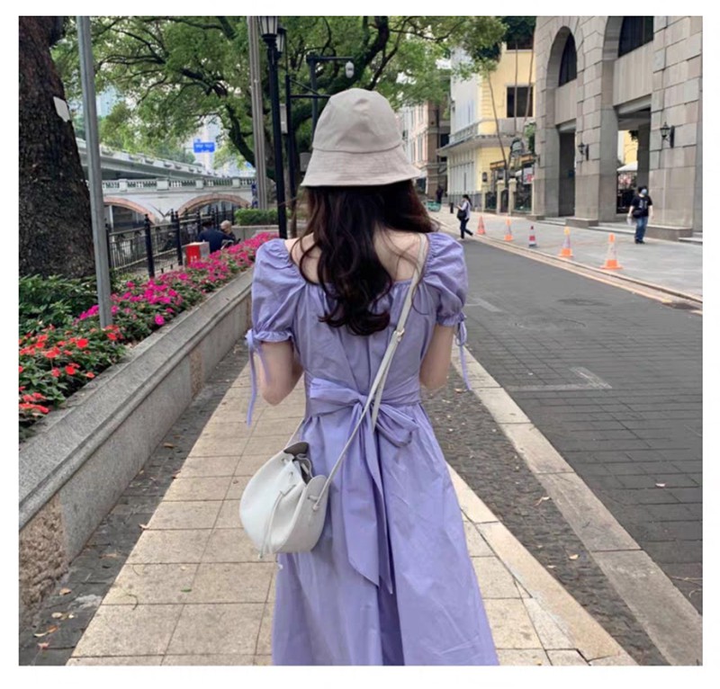 Đầm Màu Tím Chiết Eo Xinh Xắn Dễ Thương Thời Trang Cho Nữ | BigBuy360 - bigbuy360.vn