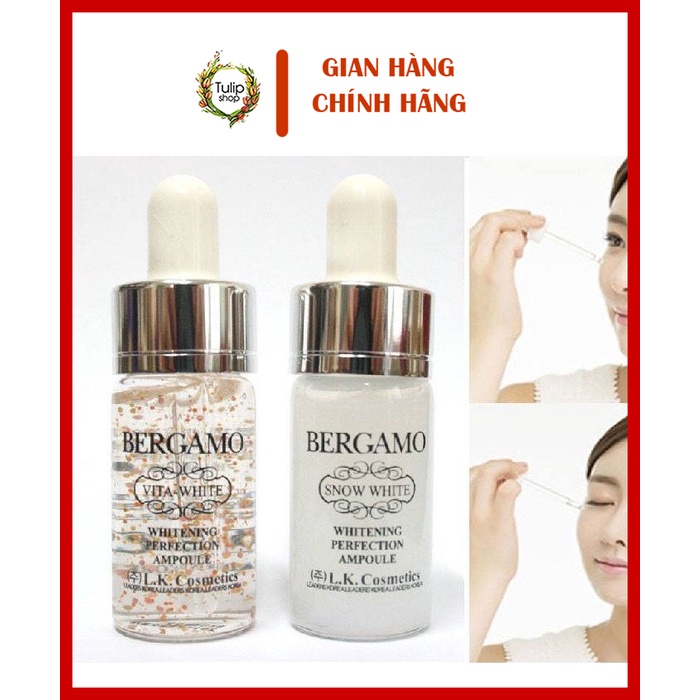 Combo 2 ống Serum Bergamo Snow White Whitening Perfection