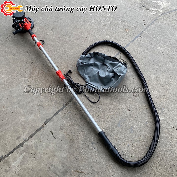 Máy chà tường cán dài HONTO YS-892-Có hút bụi,đèn chiếu sáng-Tặng 10 tờ giấy nhám-Máy chà tường cây-Bảo hành 6 tháng