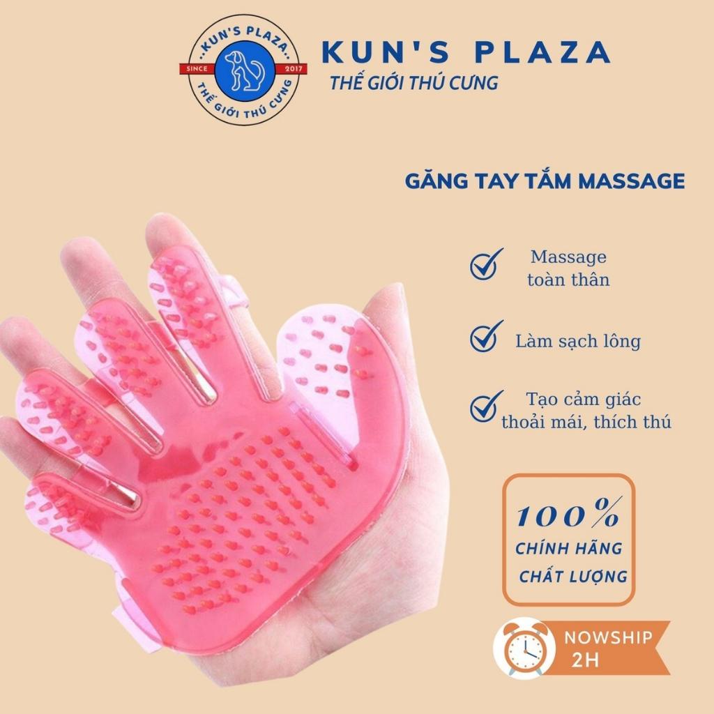 Găng Tay Tắm Cho Chó Mèo Chải Lông Rụng Masage-KUNS PLAZA