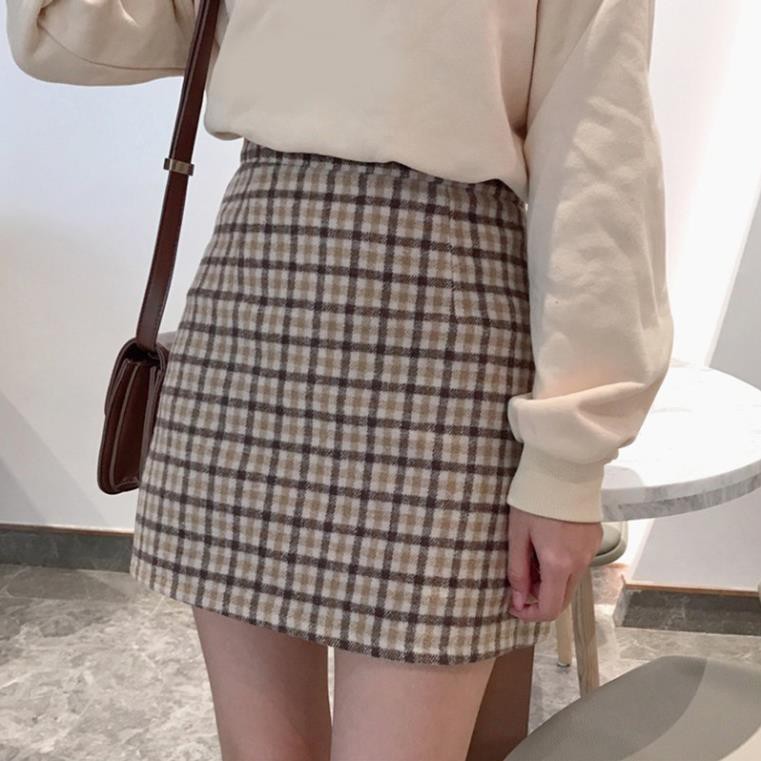 Chân Váy Ngắn Chữ A Lưng Cao Kẻ Sọc Hàn Quốc Phong Cách Retro Ulzzang Chân Váy Chữ A Thời Trang 2 Lớp | BigBuy360 - bigbuy360.vn