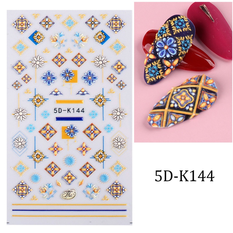 Sticker Dán Móng Nghệ Thuật Họa Tiết Hoa Nổi 5D