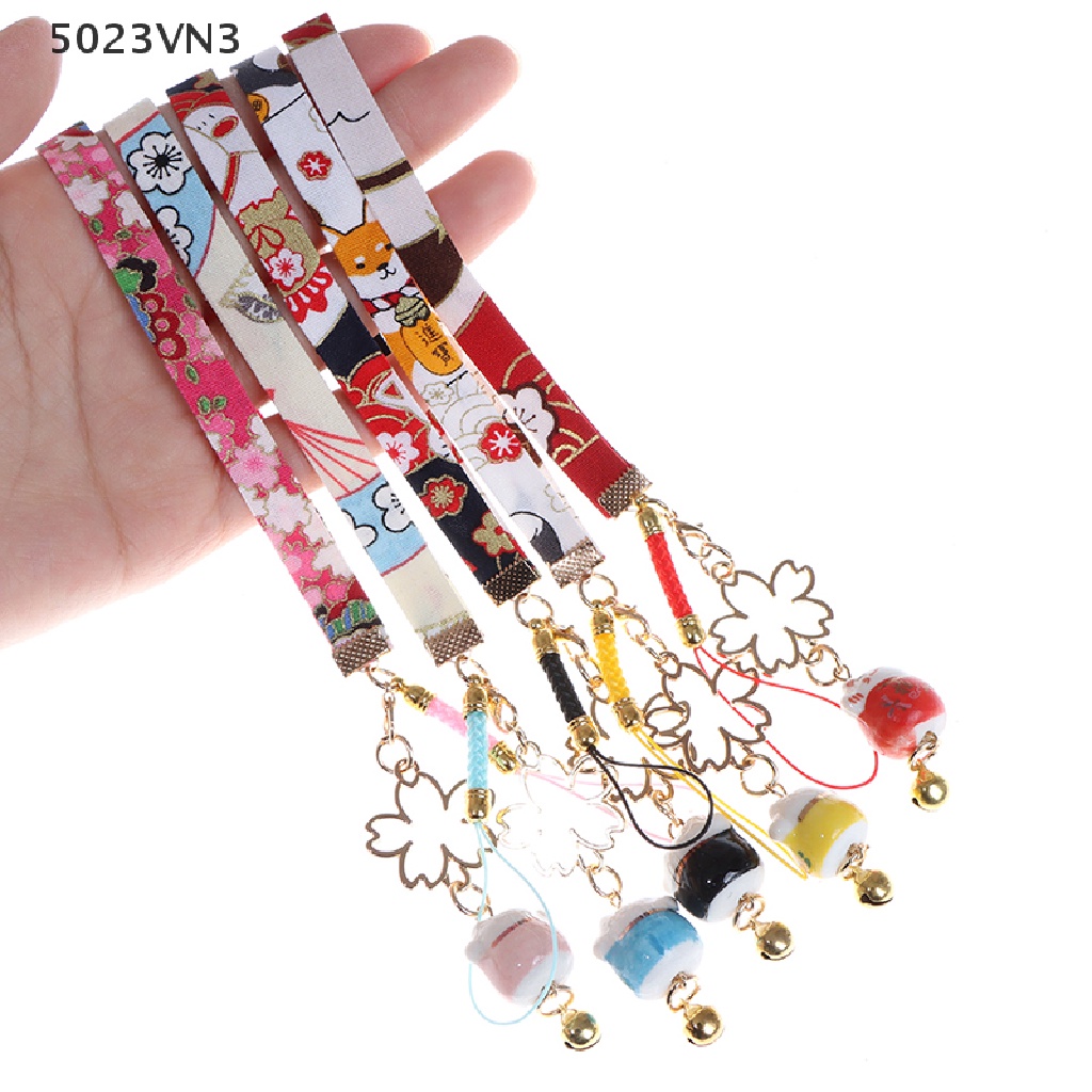 [EPVN] Phone Strap Lanyards Daisy Flower Cat Bell Mobile Phone Hang Rope Charm Decor {EP}