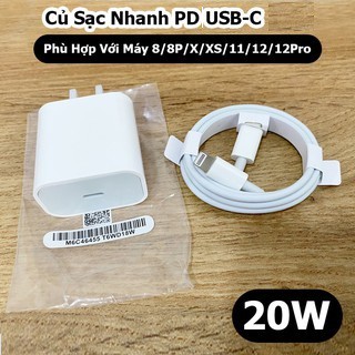 Bộ Củ Cáp Sạc Nhanh PD 18W/20W iPhone/iPad Type C Lightning - Bảo Hành 6 Tháng 1 Đổi 1