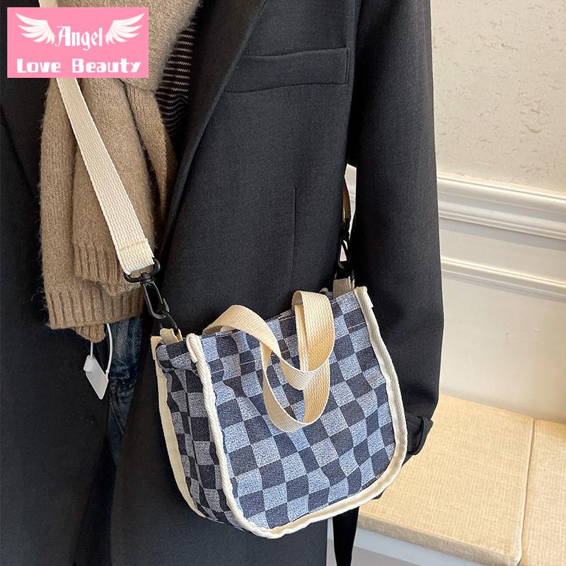 Angel~ [Hàng Có Sẵn] Túi Đựng Mỹ Phẩm Cỡ Nhỏ Phong Cách Nhật Bản Chất Denim Dễ Phối Đồ Thời Trang Mùa Thu Cho Nữ