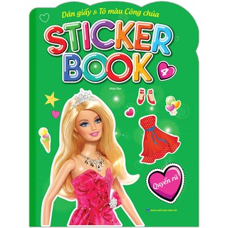 Sách - Sticker book - Giấy gián & tô màu công chúa 4 - Quyến rũ (tặng kèm 4 trang sticker dán hình)