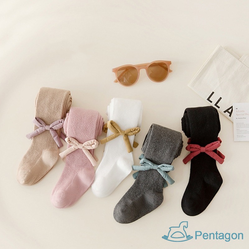 Quần Legging Cotton Lưng Thun Đính Nơ Xinh Xắn Chống Muỗi Cho Bé Gái