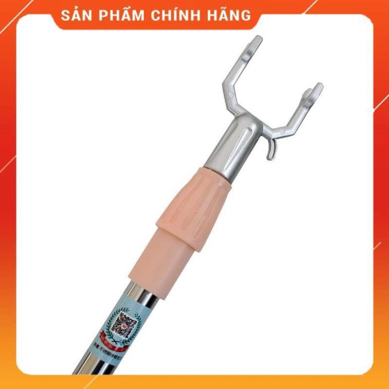 CHÍNH HÃNG -  Cây phơi quần áo bằng inox kéo dài 1,5M Cây gậy lấy đồ trên cao có thể kéo dài xếp gọn