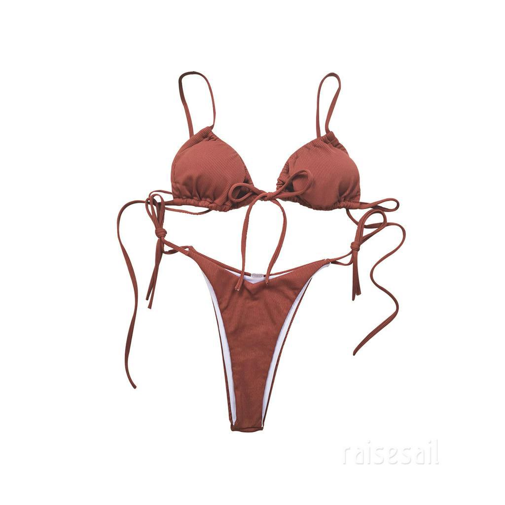 Bộ đồ tắm màu trơn thời trang xinh xắn quyến rũ dành cho nữ