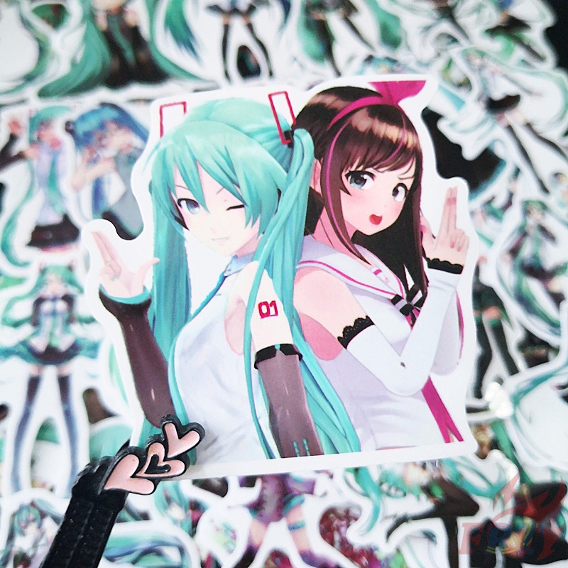 Set 50 miếng dán hình nhân vật Hatsune Miku dùng để trang trí