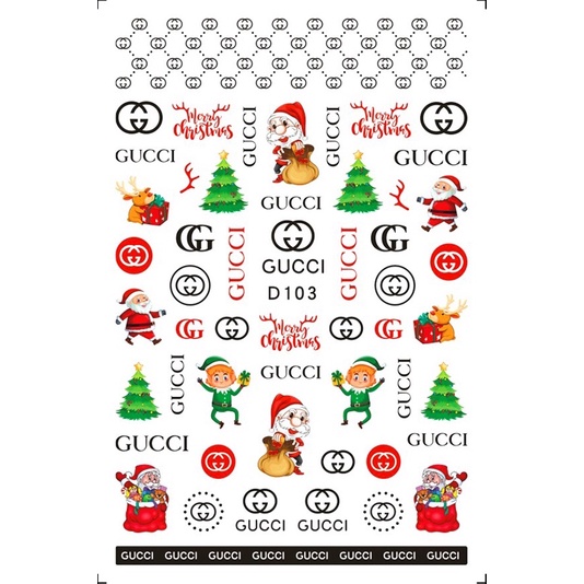 sticker 3d noel dán móng tay nail