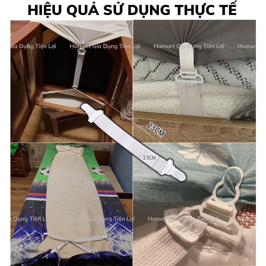 SET 4 Đai Kẹp Cố Định Ga Giường Dây Kẹp Giữ Ga Giường Chống Xê Dịch Góc Hiệu Quả Tiện Lợi